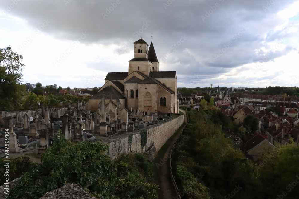 church of Chatillon Sur Seine in Burgundy before rain