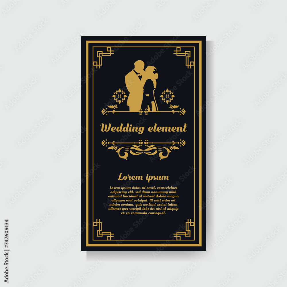 Luxury wedding flyer and invitation card template isolated
