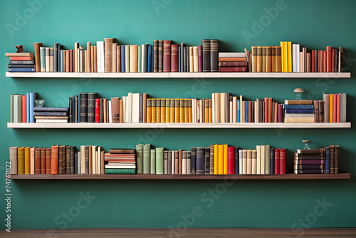 Organized Bookshelf Filled With Various Books
