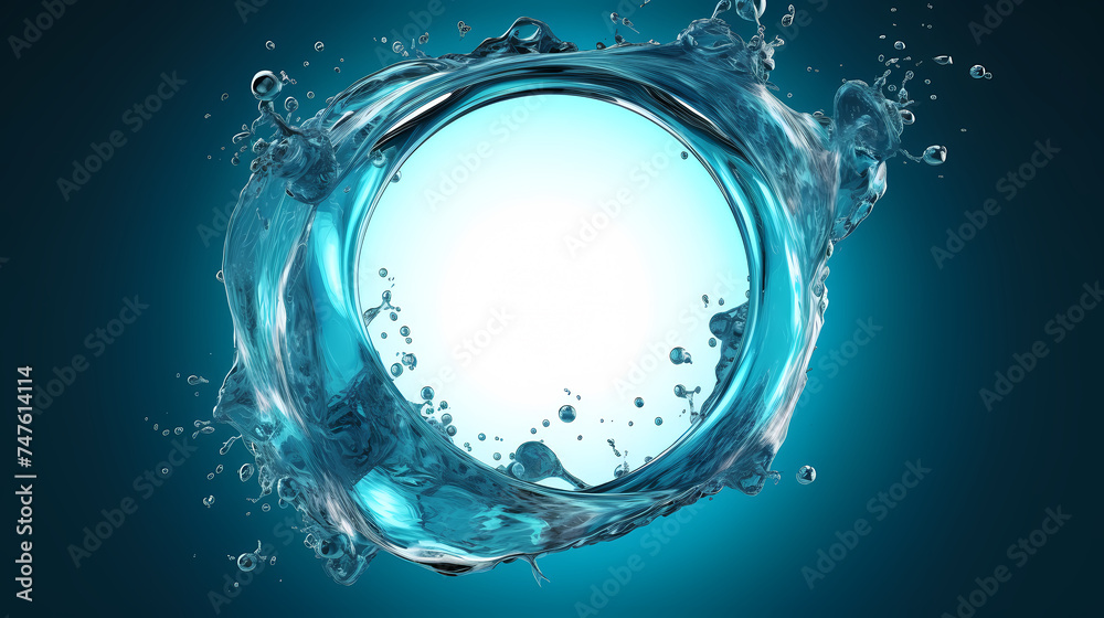 Fototapeta premium Round splash of water isolated on white background