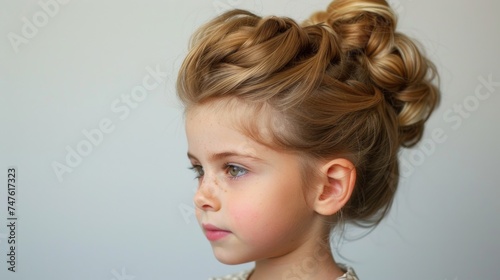Stylish children's hairstyle. AI generative.