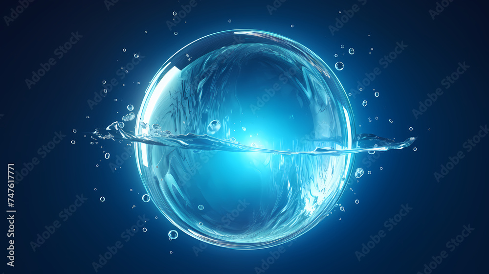 Water spiral splash isolated on transparent background