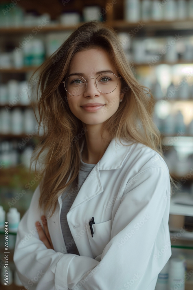 pharmacist in pharmacy store, specializing in medications, drug consultations, and medical advice, offering comprehensive healthcare services and patient support in a trusted and caring environment