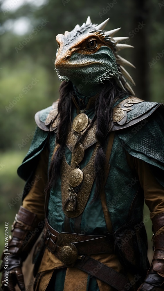 Mystical Lizard Warrior Ready for Epic Battle