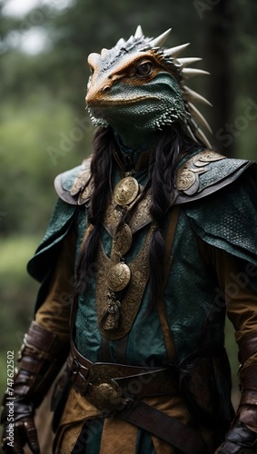 Mystical Lizard Warrior Ready for Epic Battle