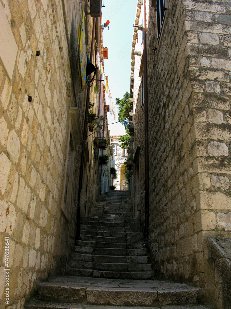 Narrow Street of Dubrovnik, Croatia