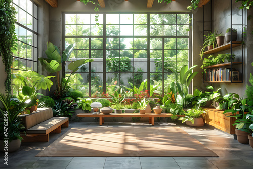 Plants go well with a clean, spacious interior with plenty of sunlight.