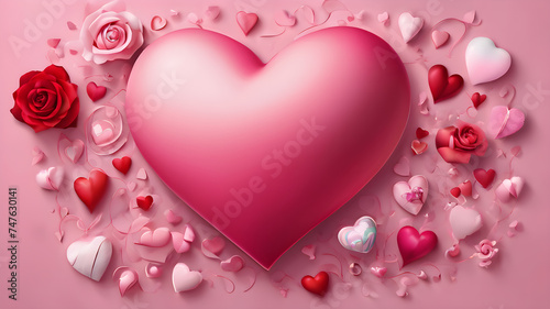 Valentine's Day background, with copy space, Valentines day, Valentine's day love wedding concept banner greeting card template