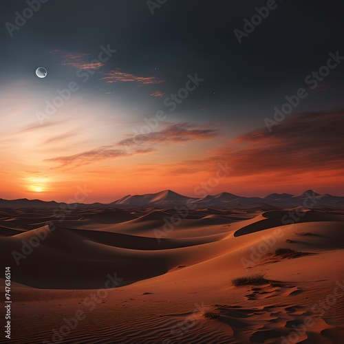 the silent beauty of desert dunes bathed in moonlight