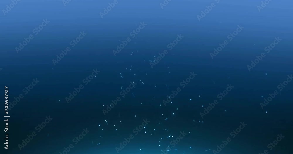 Animation of white sparks on blue background