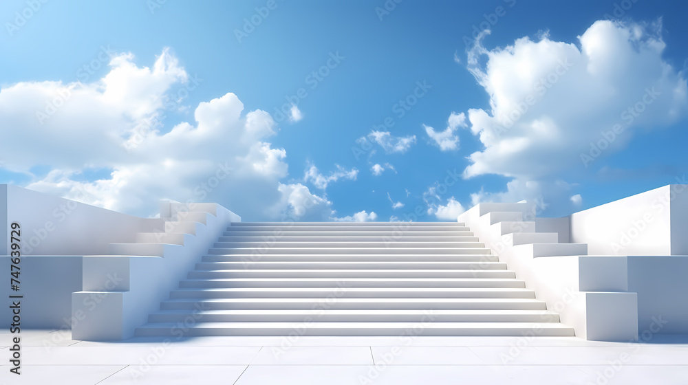 Ladder on sky background meaning success Ladder on sky background meaning success