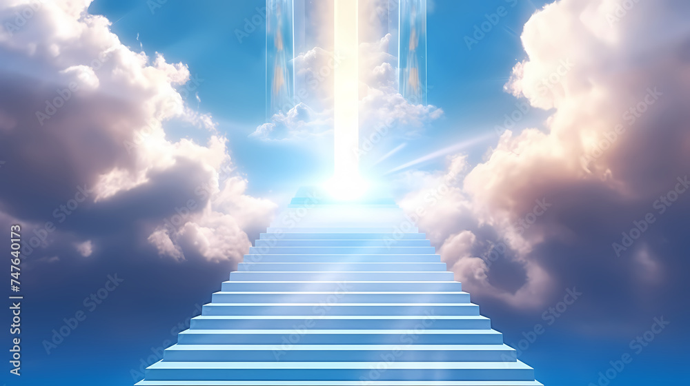 Ladder on sky background meaning success