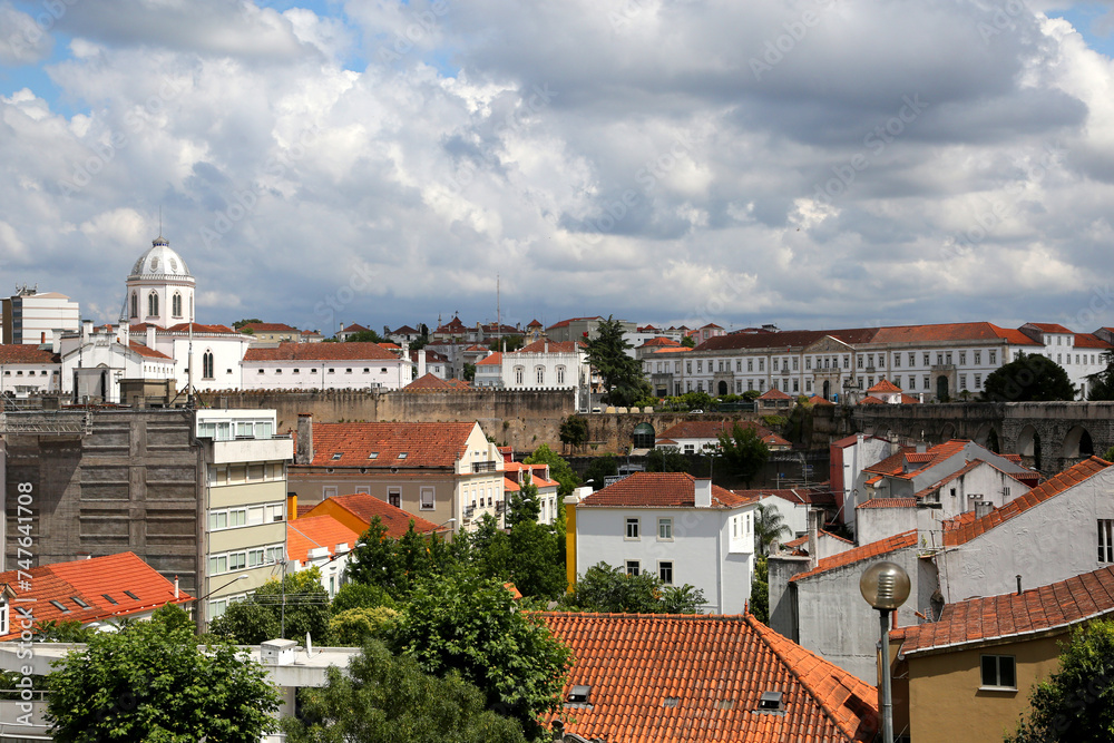 View over the roofs buildings of the city Coimbra, Portugal.