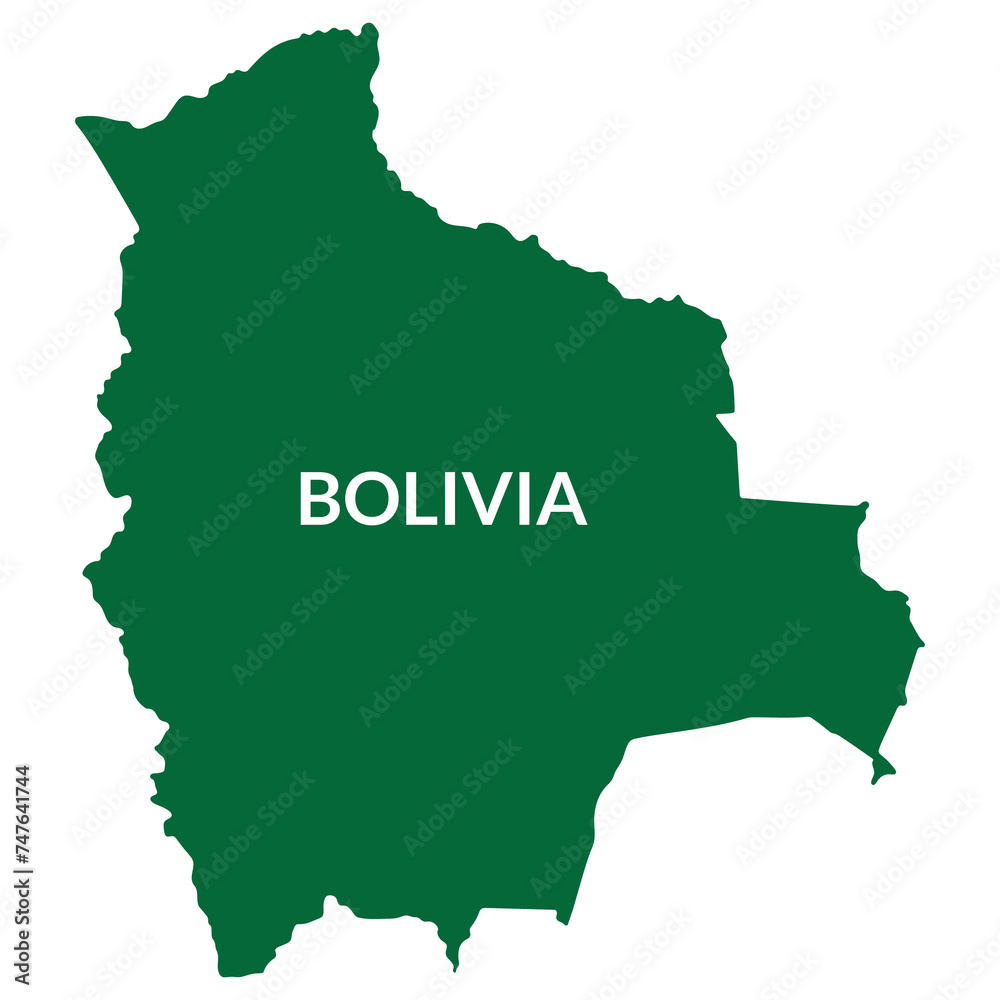 Bolivia map. Map of Bolivia in green color
