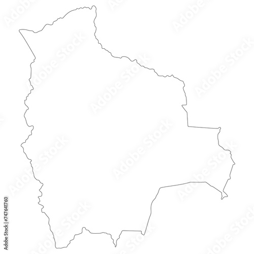 Bolivia map. Map of Bolivia in white color