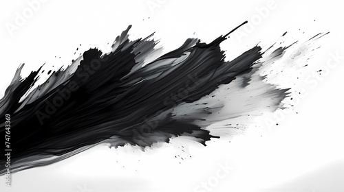 Black paint splashed on white surface  suitable for art  design and creative projects