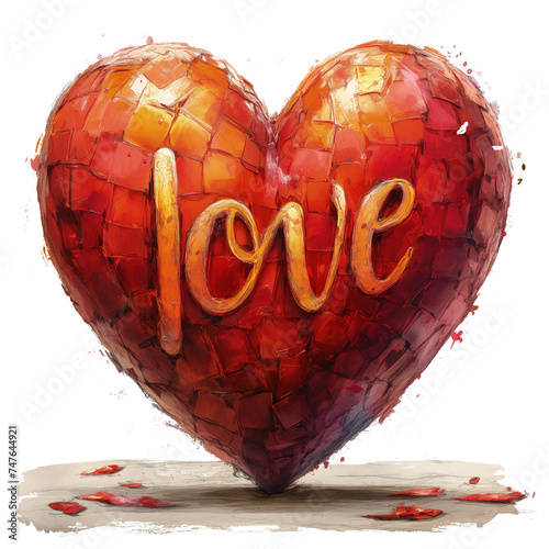 Obraz przedstawia sklejone serce z wyrazem miłość napisanym na nim. Obrazuje symbolizm odbudowy i nadziei po stracie miłosnym
