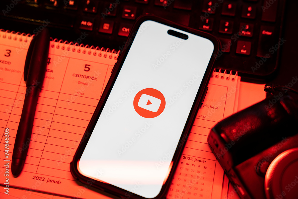 Apple Iphone 14 Pro Max Smartphone With Youtube Logo Youtube Is A Apple Iphone 14 Pro Max Smartphone With Youtube Logo Youtube Is A