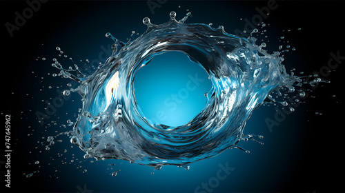 Water spiral splash isolated on transparent background  representing fluid dynamics and motion