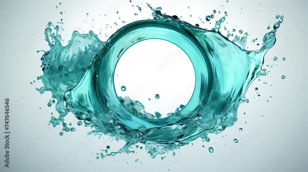 Fototapeta premium Water spiral splash isolated on transparent background, representing fluid dynamics and motion