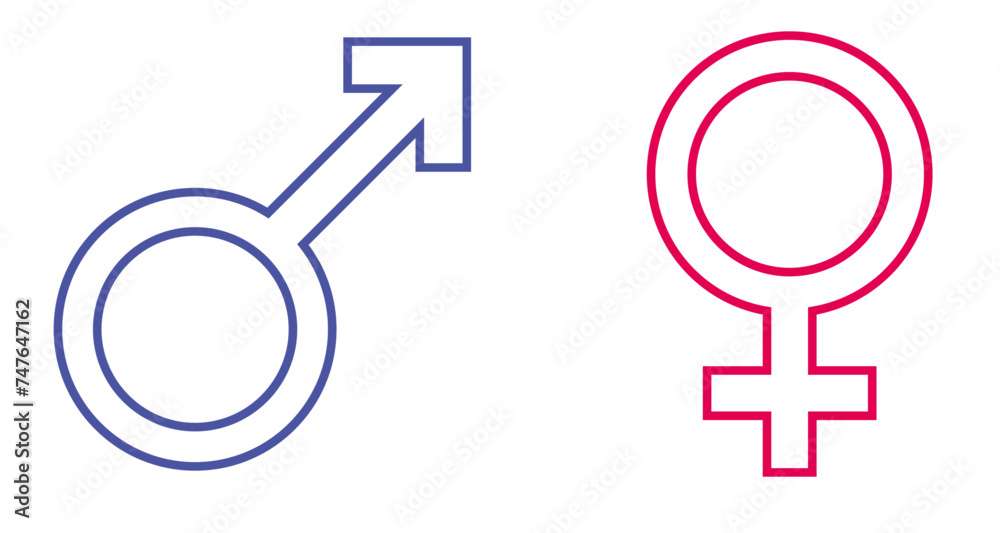 male and female symbols, male and female symbols outlined male is blue and female is pink male and female symbols, male and female symbols outlined male is blue and female is pink