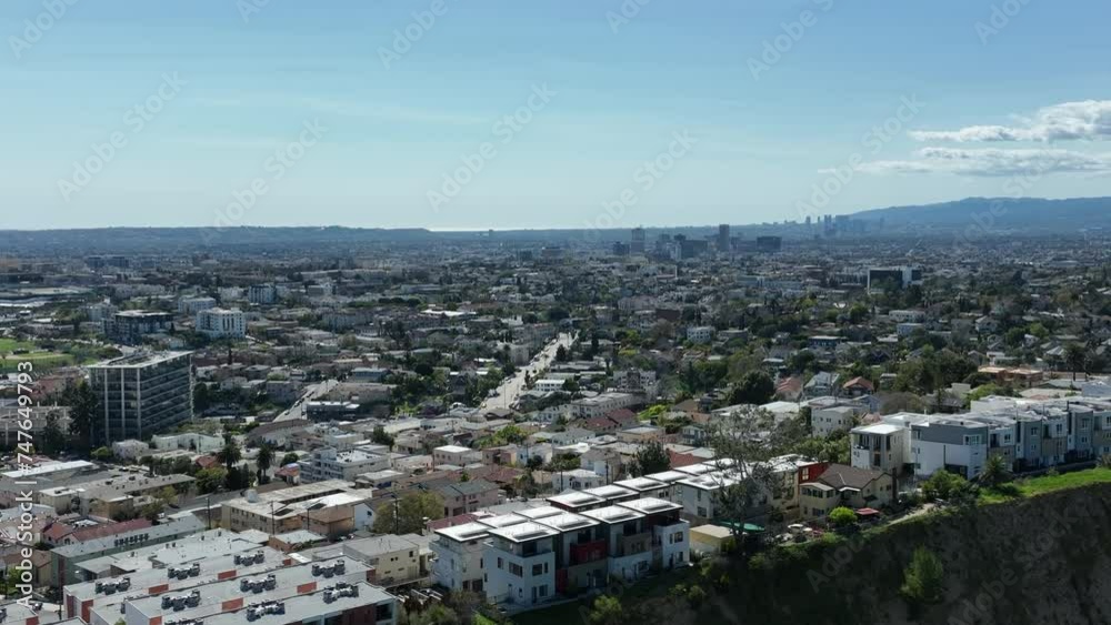 Los Angeles from Victor Heights Hills Aerial Shot R in California USA Los Angeles from Victor Heights Hills Aerial Shot R in California USA
