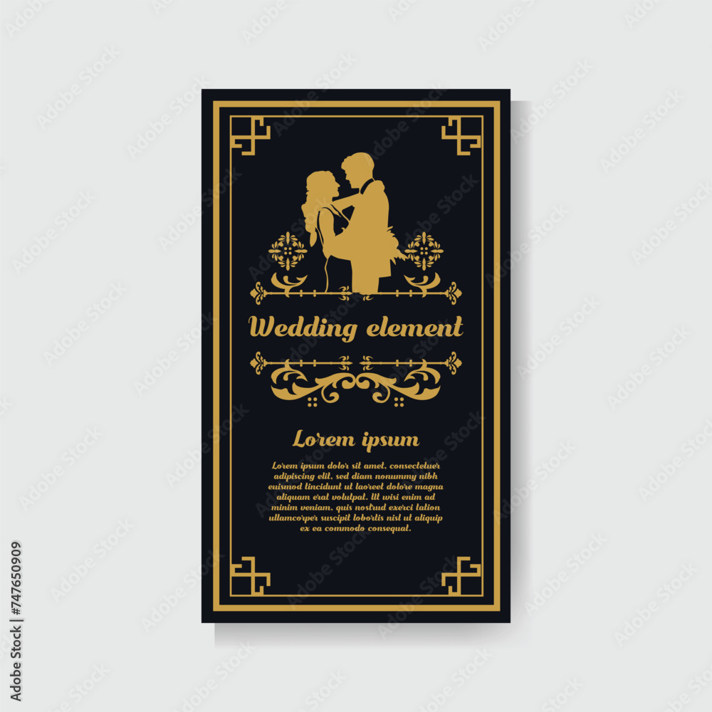 Luxury wedding flyer and invitation card template vintage