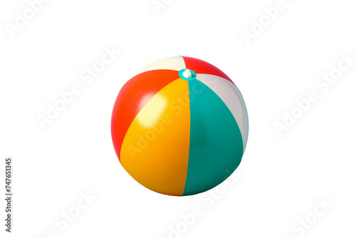 Colorful Beach Ball on White Background photo