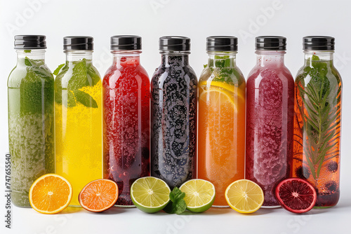 mixed type of fermented fruit based sodas photo