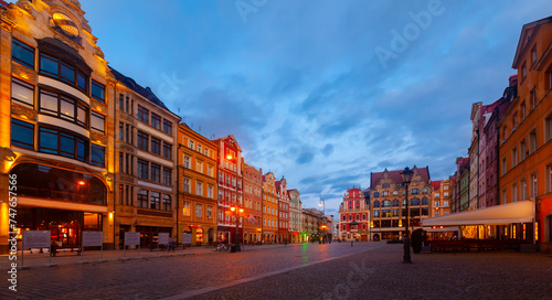 Market square at night. Wroclaw. Poland. High quality photo