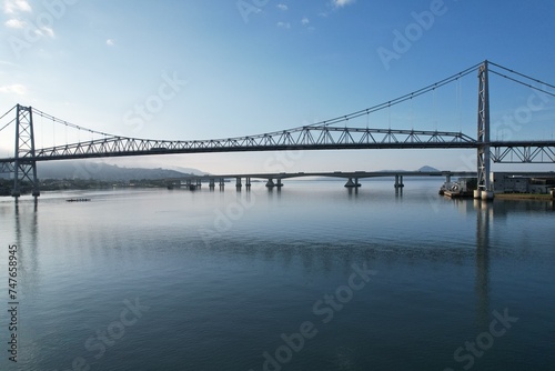 The Hercilio Luz Bridge, in Florianopolis, Brazil. photo