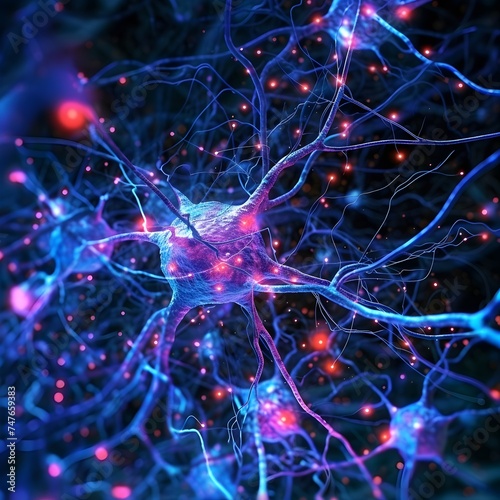 neurons of the human brain, thinking processes, neural connections,