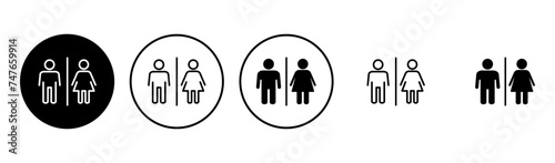 Toilet icon set. restrooms icon vector. bathroom sign. wc, lavatory