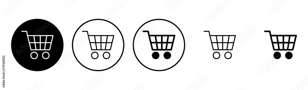 Shopping icon set. Shopping cart icon. Trolley icon vector Shopping icon set. Shopping cart icon. Trolley icon vector