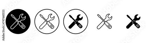 Repair tools icon set. tool icon vector. setting icon vector. Wrench and screwdriver. support, Service