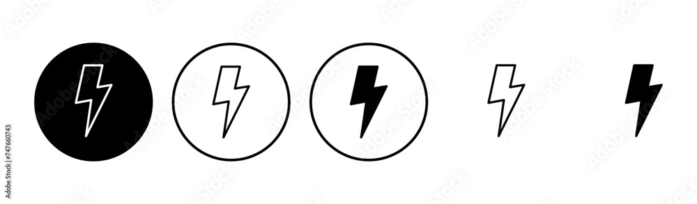 Lightning icon set. electric icon vector. power icon. energy sign Lightning icon set. electric icon vector. power icon. energy sign