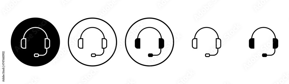 Headphone icon set. Headvector icon symbols