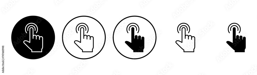 Hand click icon set. pointer icon vector. hand cursor icon vector Hand click icon set. pointer icon vector. hand cursor icon vector