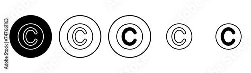 Copyright icon set. copyright symbols
