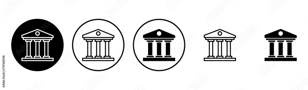 Bank icon set. bank vector icon, museum, university Bank icon set. bank vector icon, museum, university
