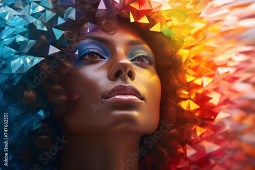 A spectrum of light refracting through a prism, splitting into a rainbow of colors that represent the infinite shades of gender identity and experience.