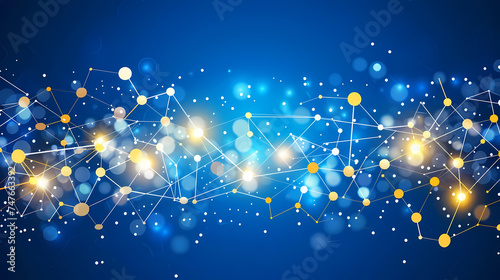 Abstract Network Connections on a Blue Background