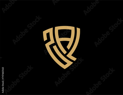 ZAL creative letter shield logo design vector icon illustration