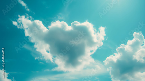 Heart shaped cloud. Generative AI