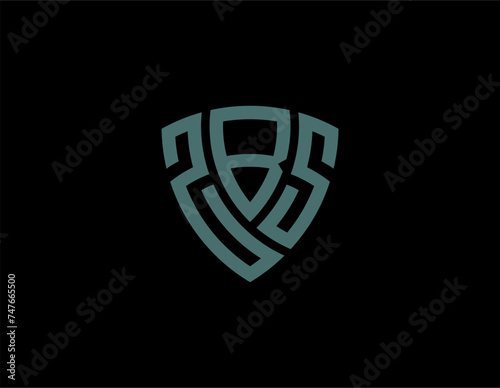 ZBS creative letter shield logo design vector icon illustration photo