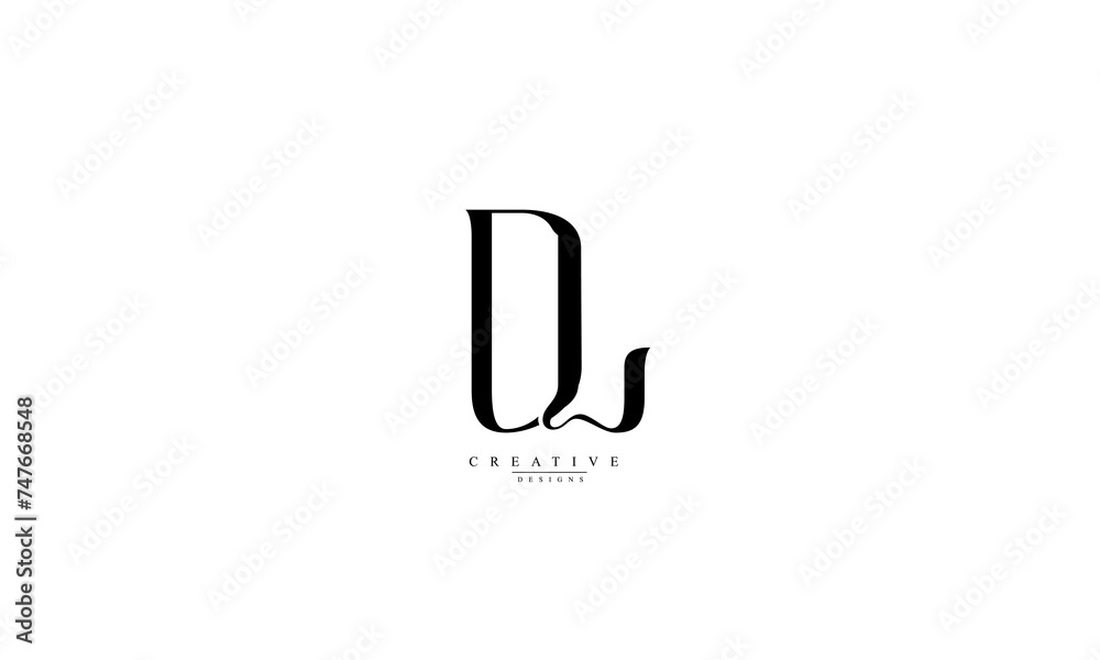 Alphabet letters Initials Monogram logo DL LD D L