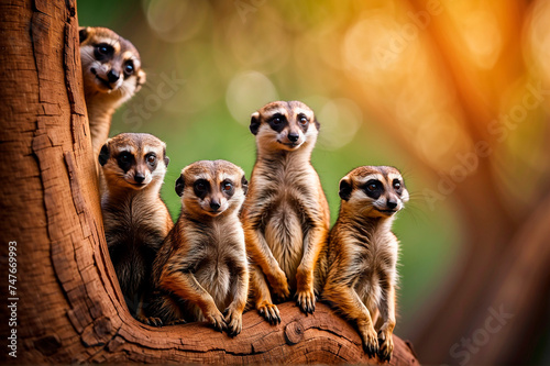 Curious Meerkats: Captivating Moments from the Wild © Evanilde