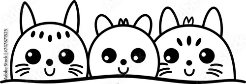 Cat peeking sketch drawing