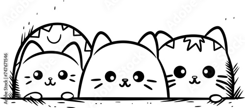 Cat peeking sketch drawing