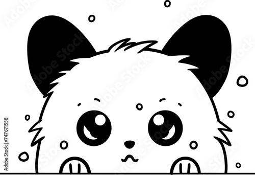 Cat peeking sketch drawing